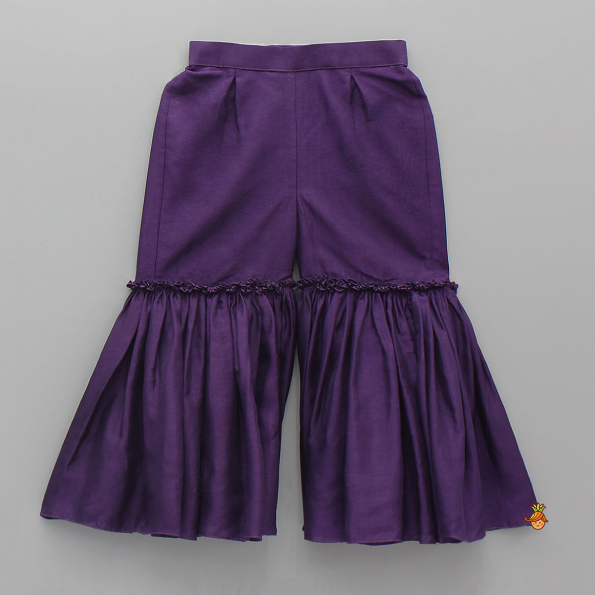Pre Order: Purple Swan Embroidered Vest Top With Sharara