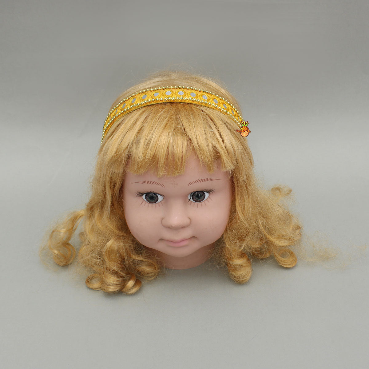 Faux Mirror Work Yellow Hair Band