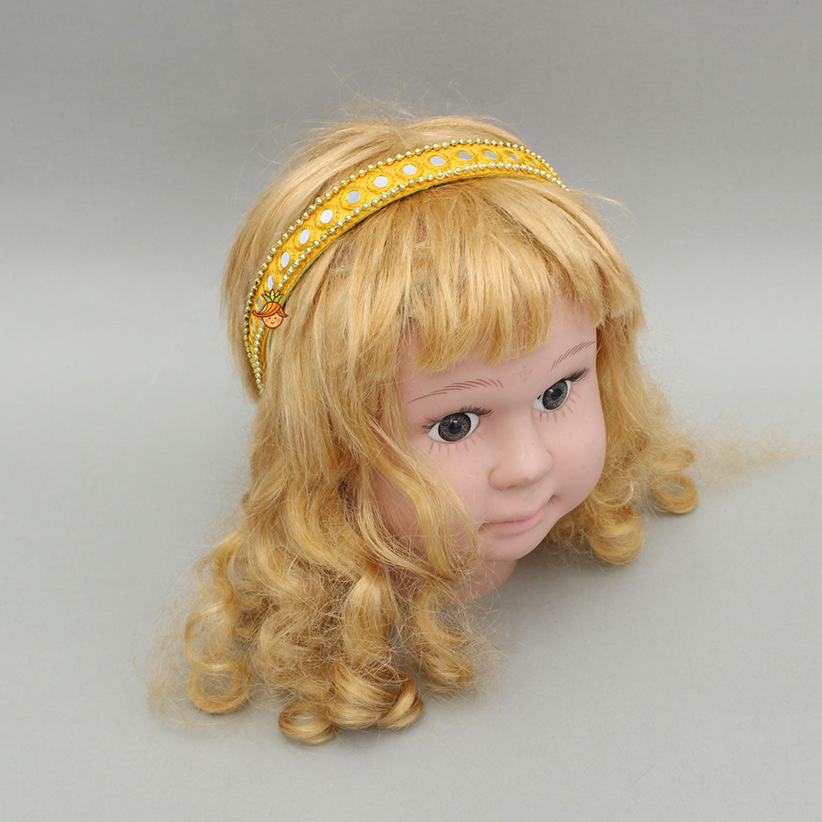 Faux Mirror Work Yellow Hair Band
