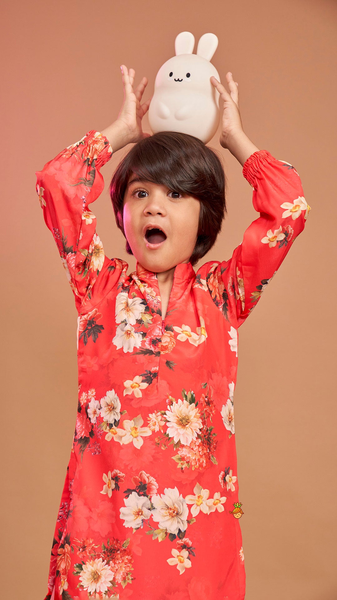 Pre Order: Multicolour Floral Printed Kurta With Jogger Style Pyjama