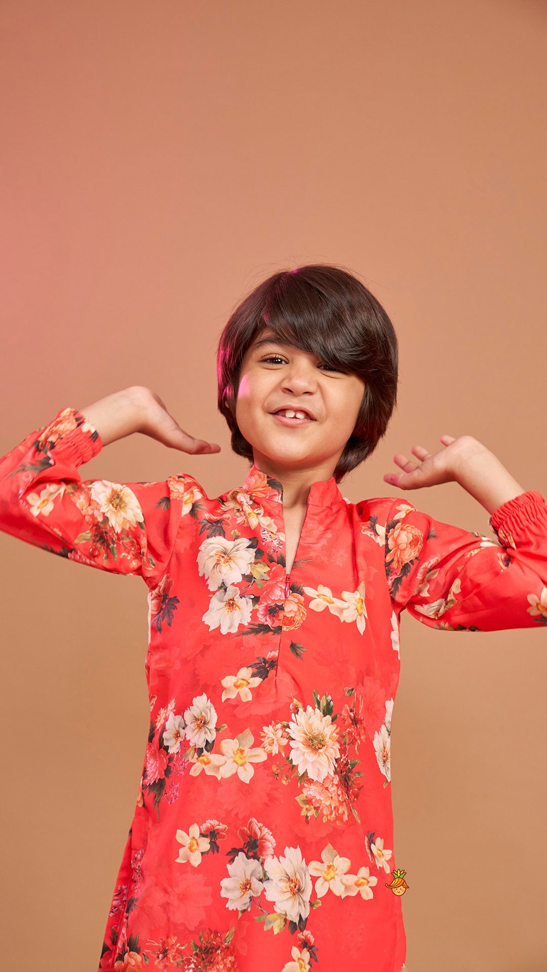 Pre Order: Multicolour Floral Printed Kurta With Jogger Style Pyjama