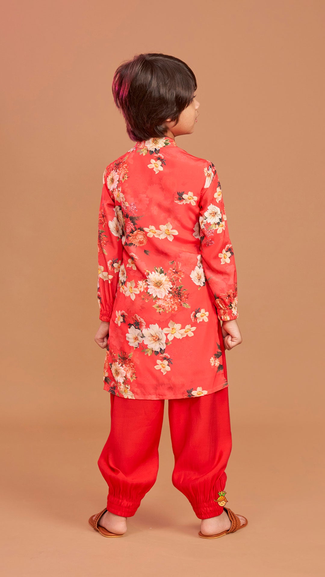 Pre Order: Multicolour Floral Printed Kurta With Jogger Style Pyjama