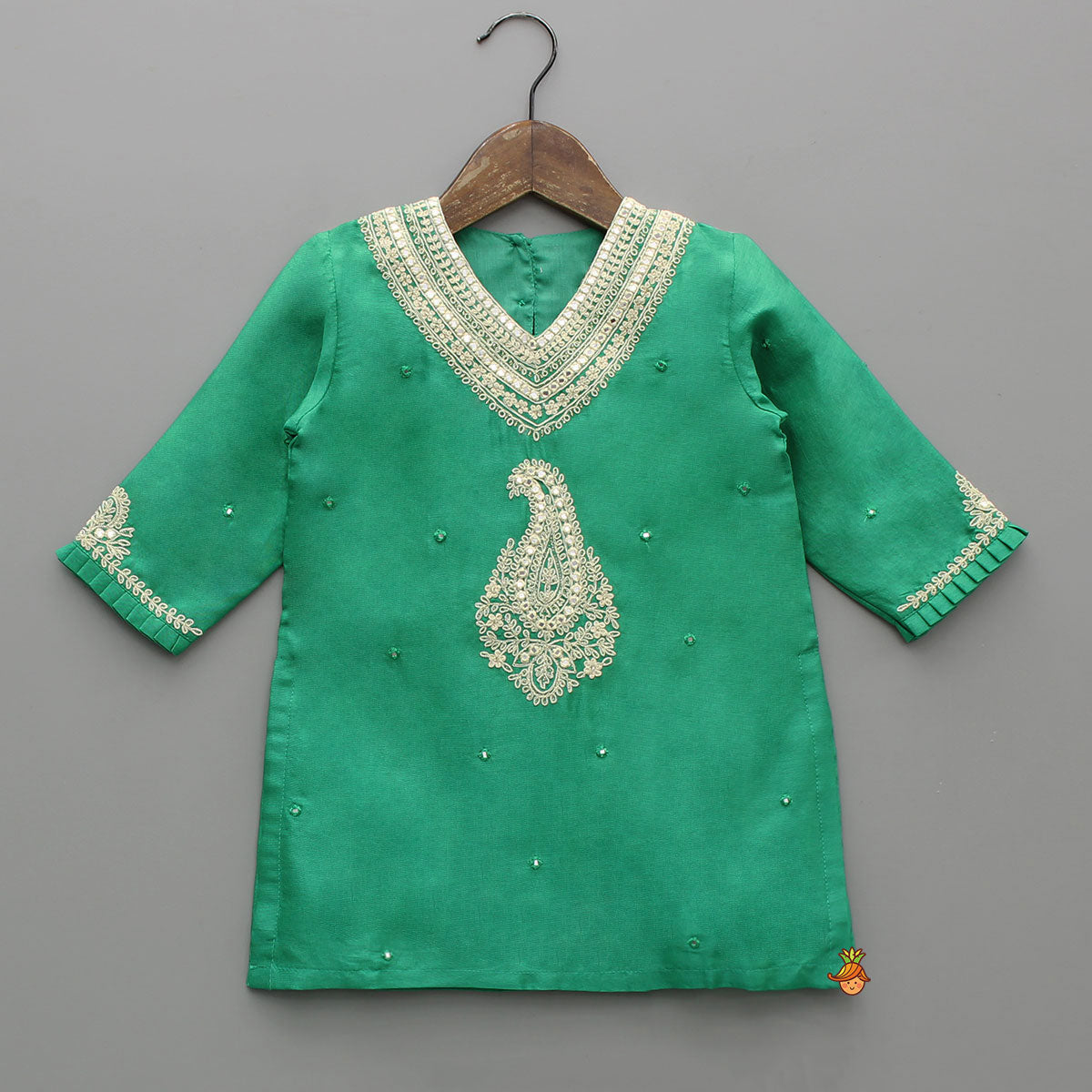 Pre Order: Beautiful Mirror And Thread Embroidered Kurti With Pant