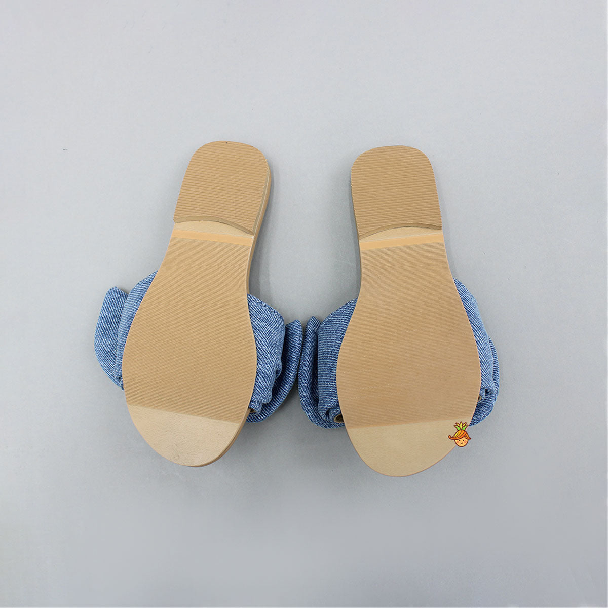 Pre Order: Cute Denim Bow Adorned Flats
