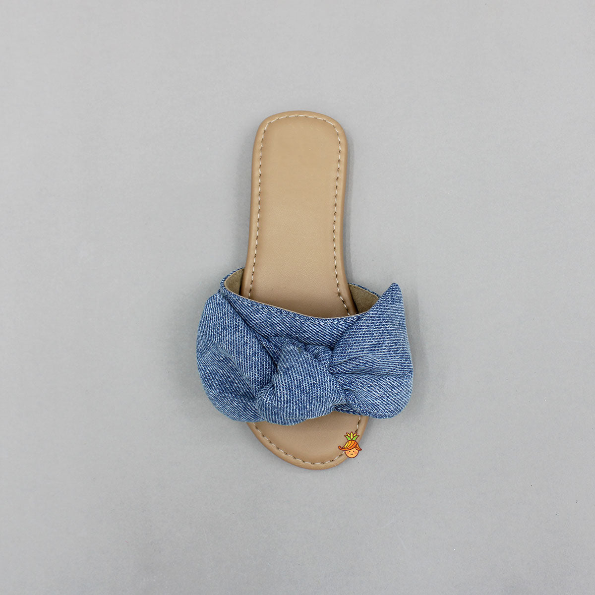 Pre Order: Cute Denim Bow Adorned Flats