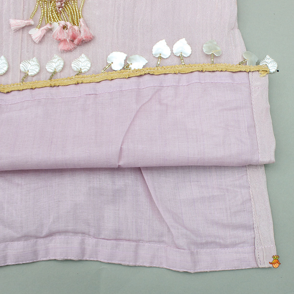 Pre Order: Sleeveless Beads Embroidered Embellished Kurti With Shimmery Palazzo