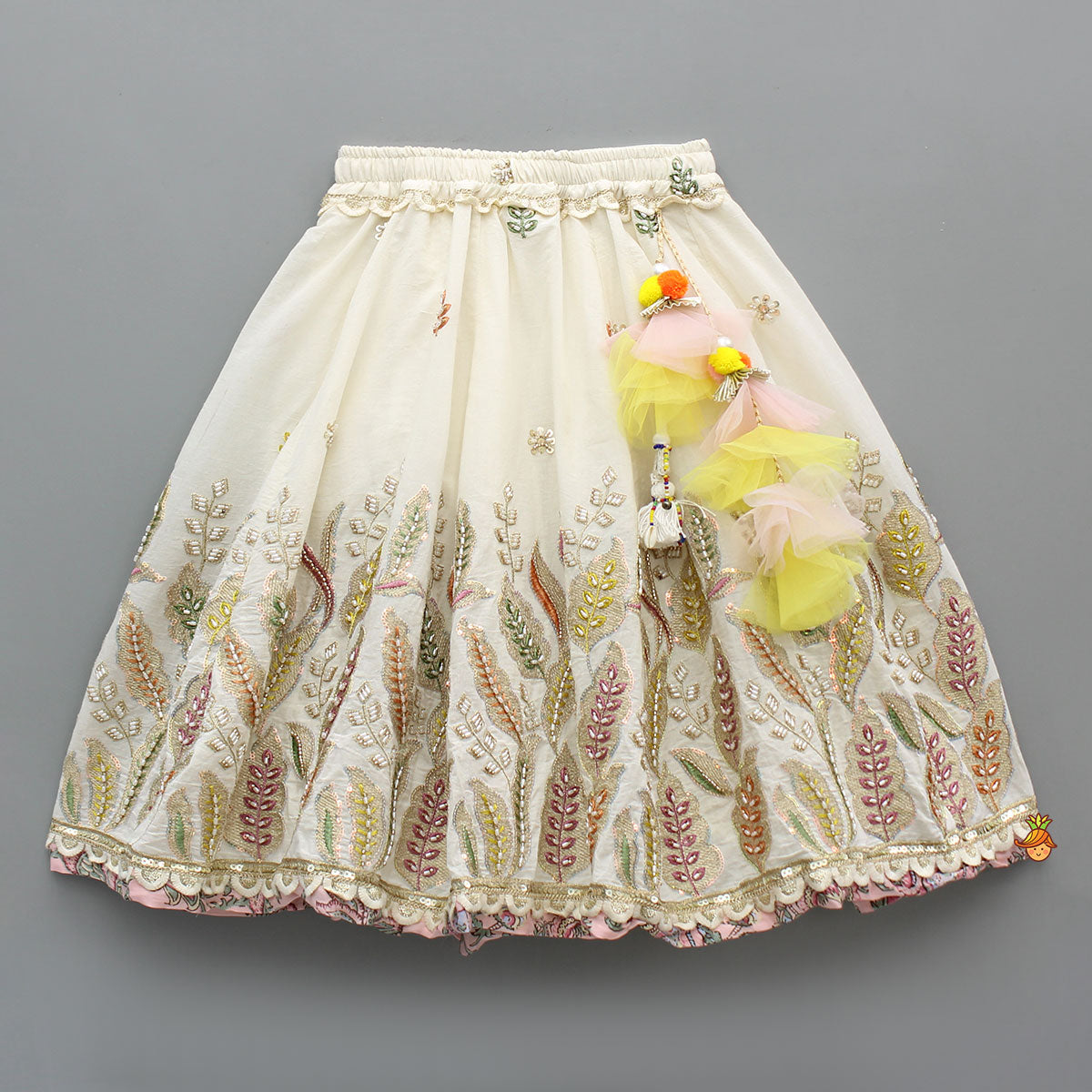 Pre Order: Gorgeous Embroidered Yellow Top With Embroidered Lehenga And Dupatta