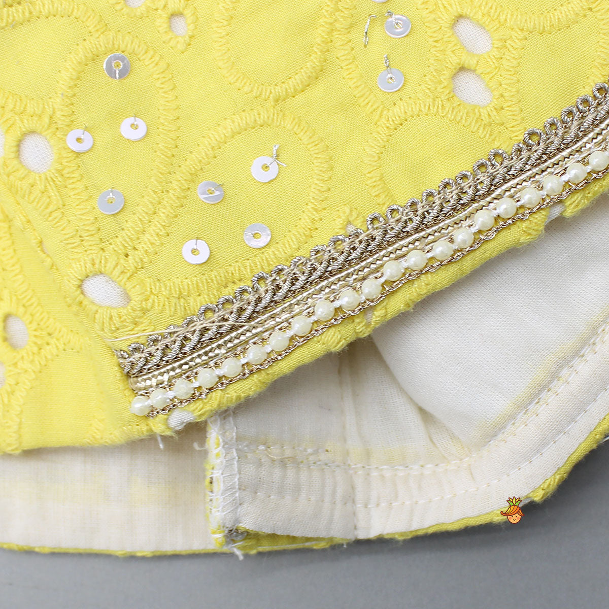 Pre Order: Gorgeous Embroidered Yellow Top With Embroidered Lehenga And Dupatta