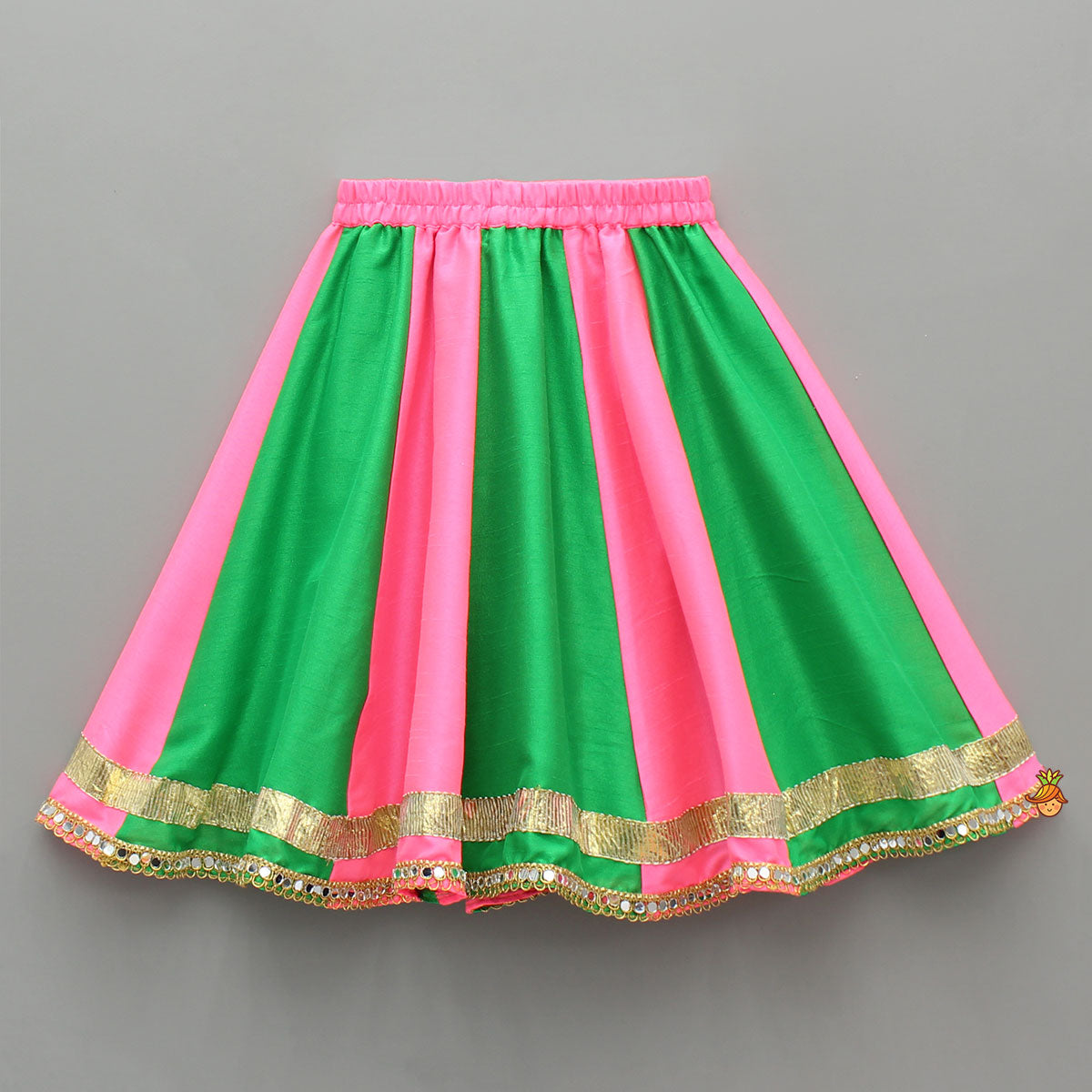 Pre Order: Stunning Shell Embellished Crop Top With Neon Lehenga And Dupatta