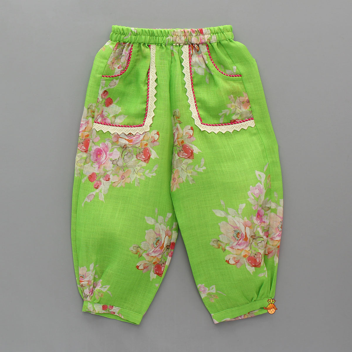 Pre Order: Adorable Sleeveless Ruffle Detailed Top With Floral Pants