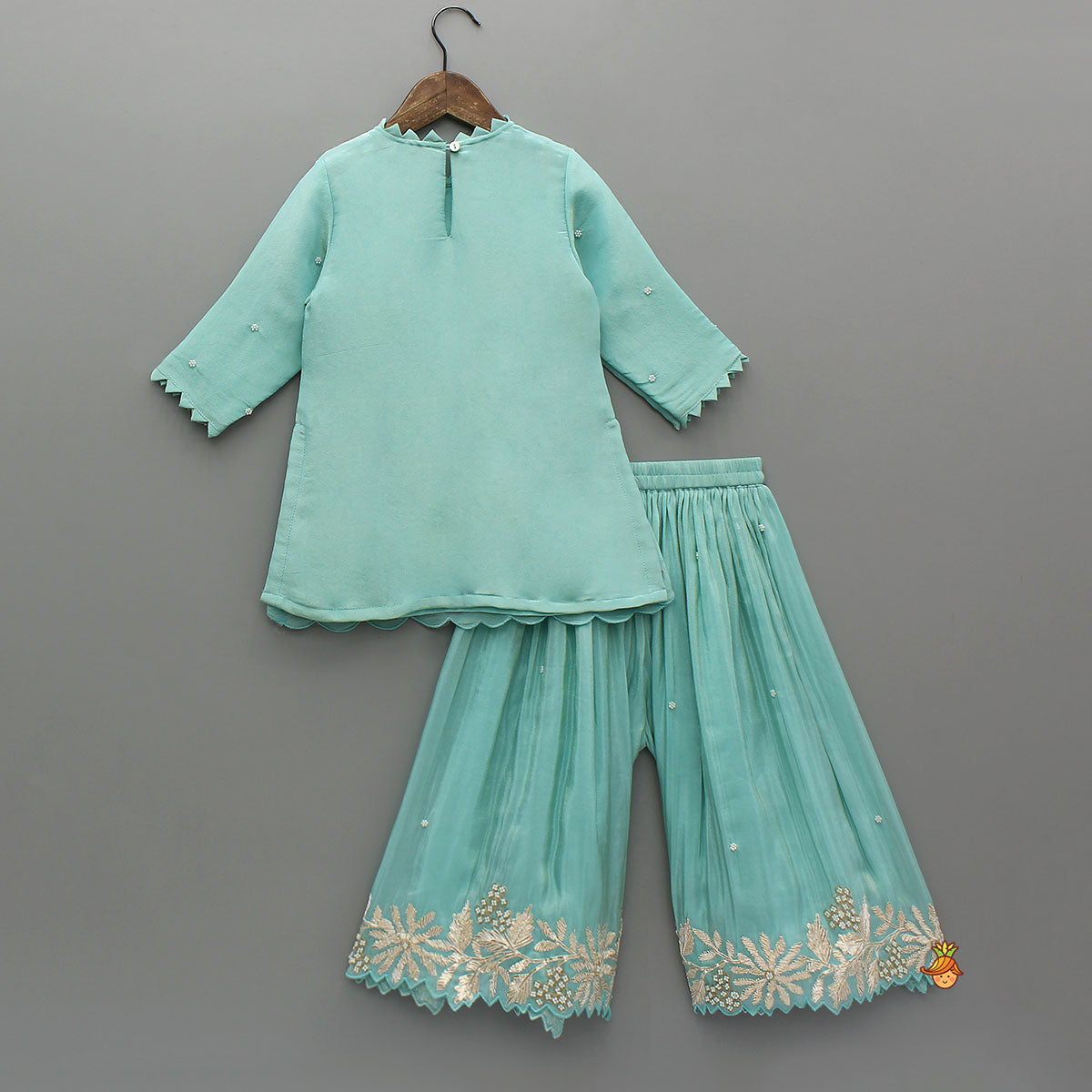 Pre Order: Gota Work Shimmery Kurti And Palazzo