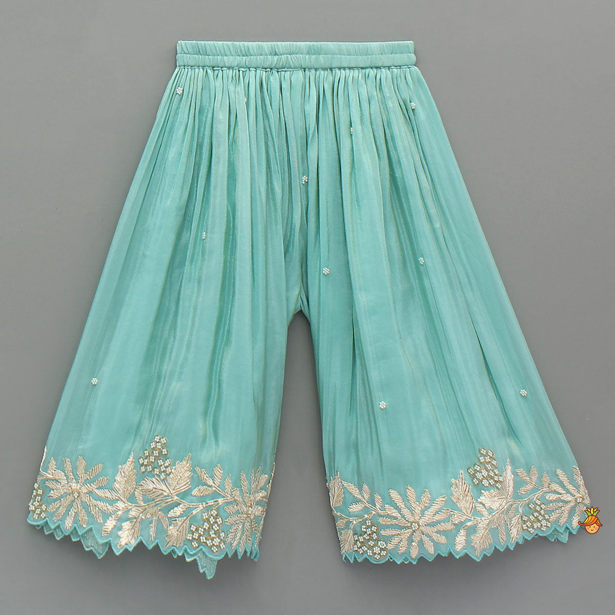 Pre Order: Gota Work Shimmery Kurti And Palazzo