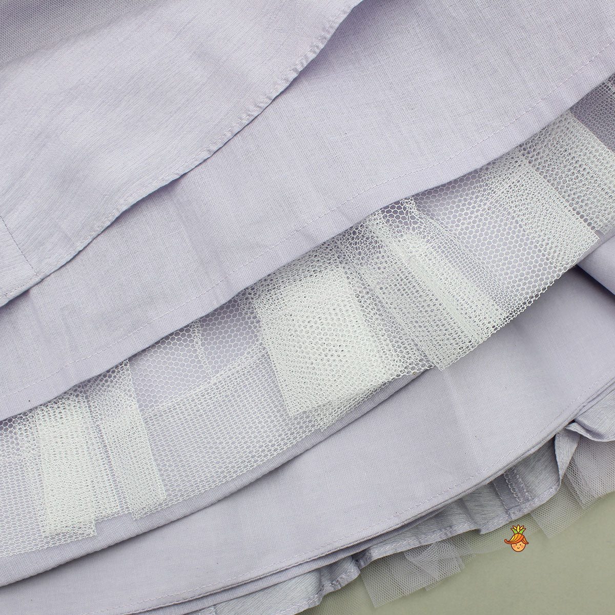 Pre Order: Lavender Bow Adorned Sleeveless Embroidered Top With Lehenga