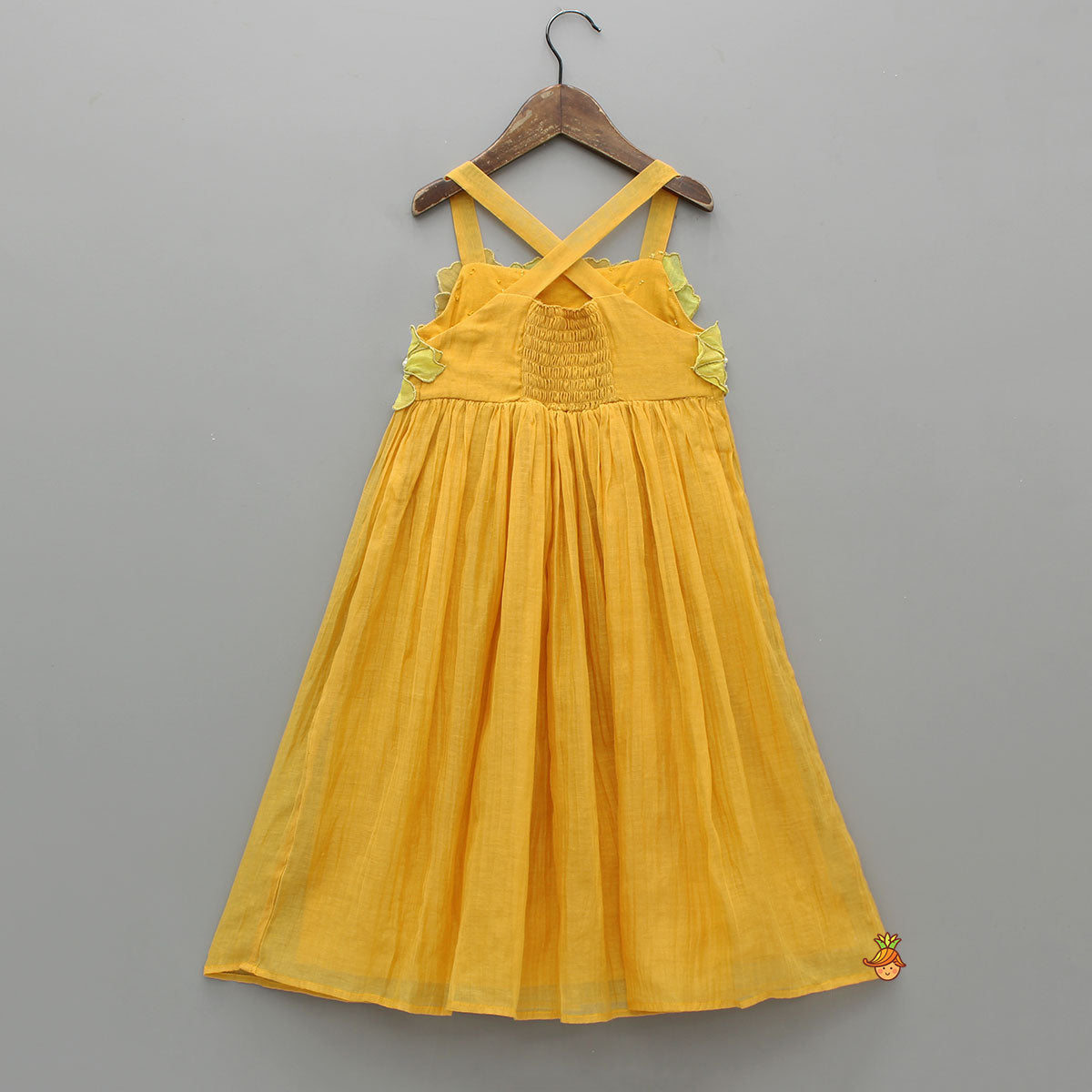 Pre Order: Strappy Dress With Fabric Flower Enhancements