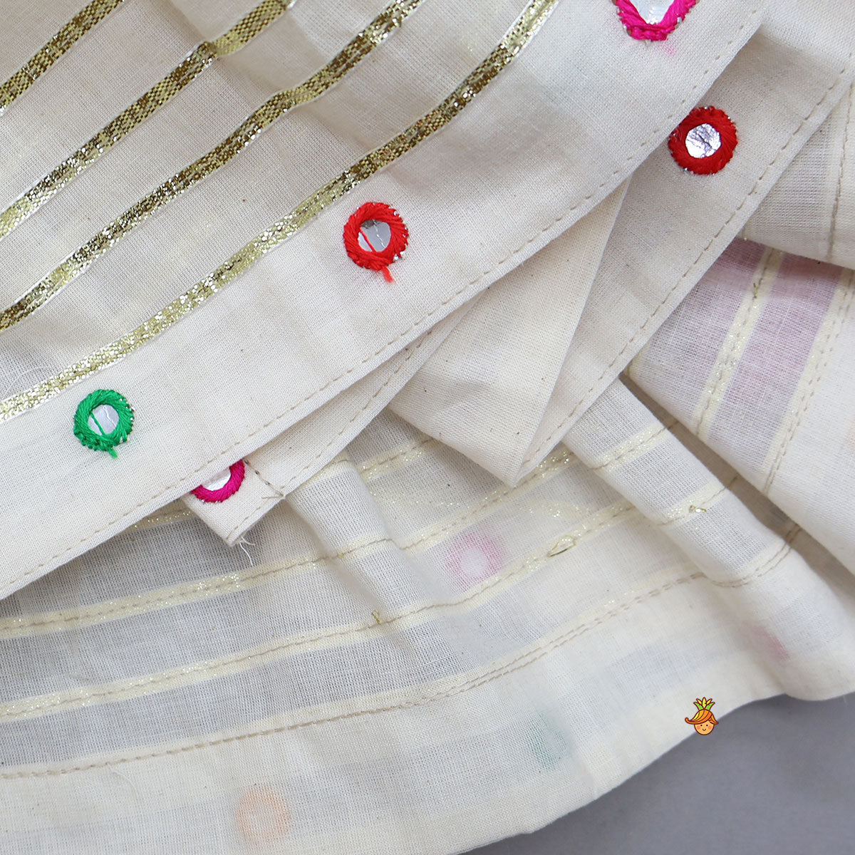 Faux Mirror Work Kurti And Bandhani Printed Patiala Style Pant