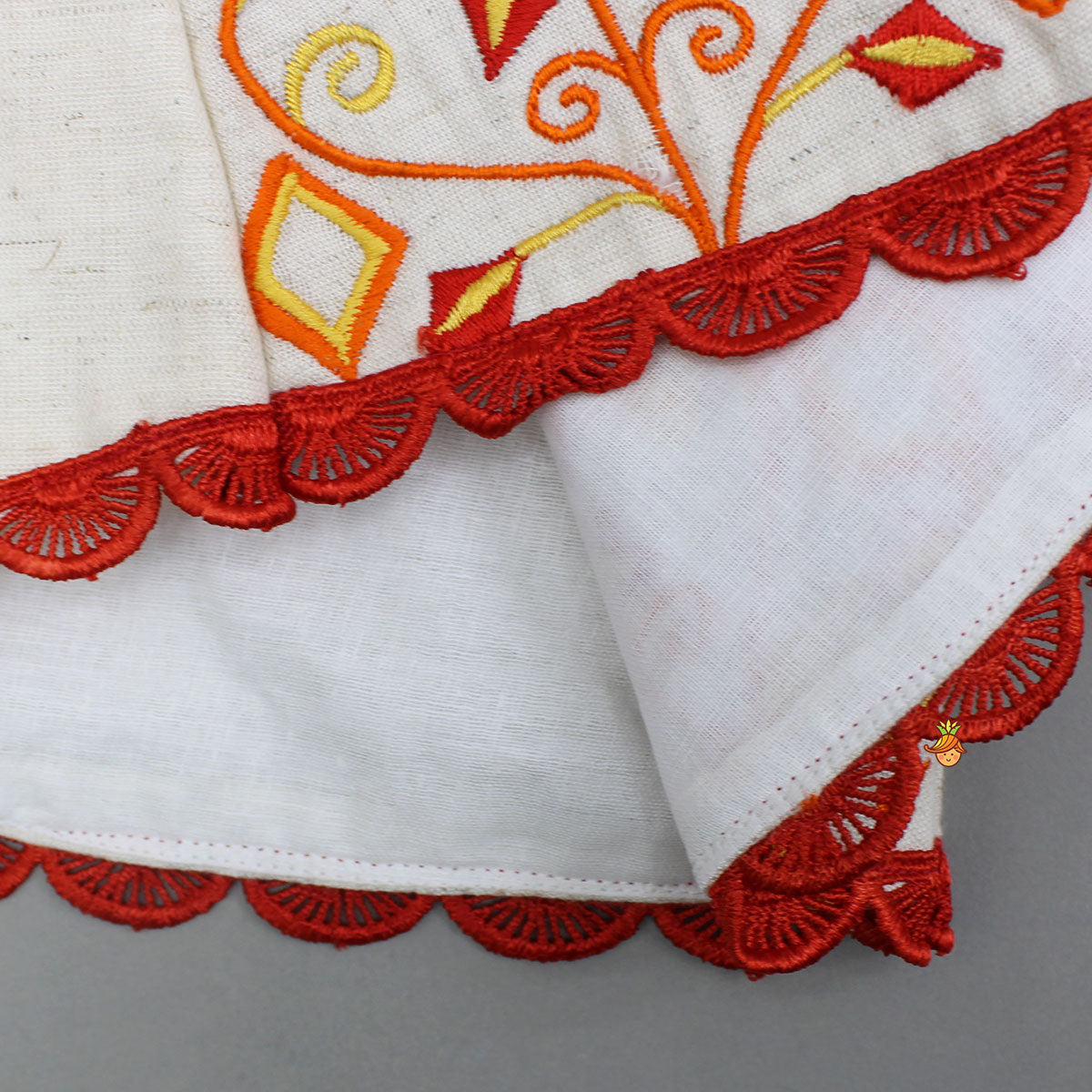 Pre Order: Tie Up Strappy Embroidered Top With Tiered Lehenga