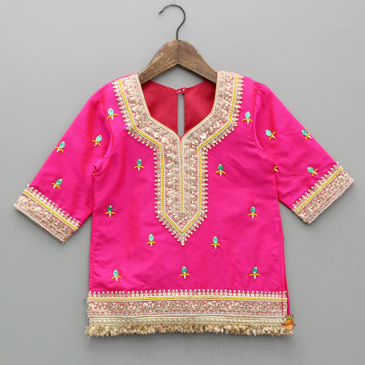 Pre Order: Beautiful Lace Work Beaded Kurti With Lehenga And Dupatta