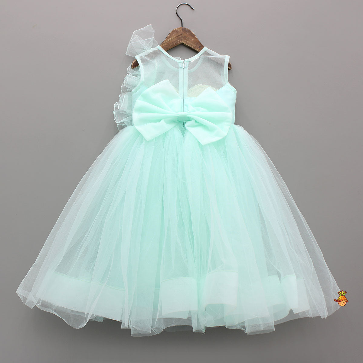 Pre Order: 3D Flower Embellished Net Tulle Dress