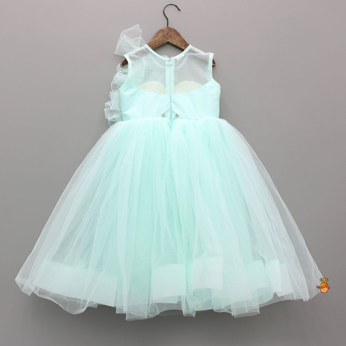 Pre Order: 3D Flower Embellished Net Tulle Dress
