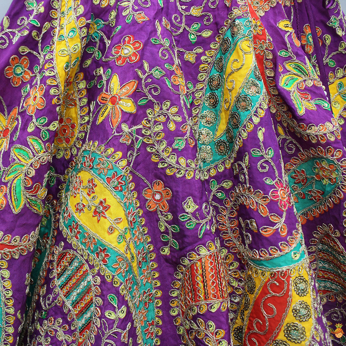 Beautifully Heavy Embroidered Strappy Top And Lehenga With Contrasting Dupatta