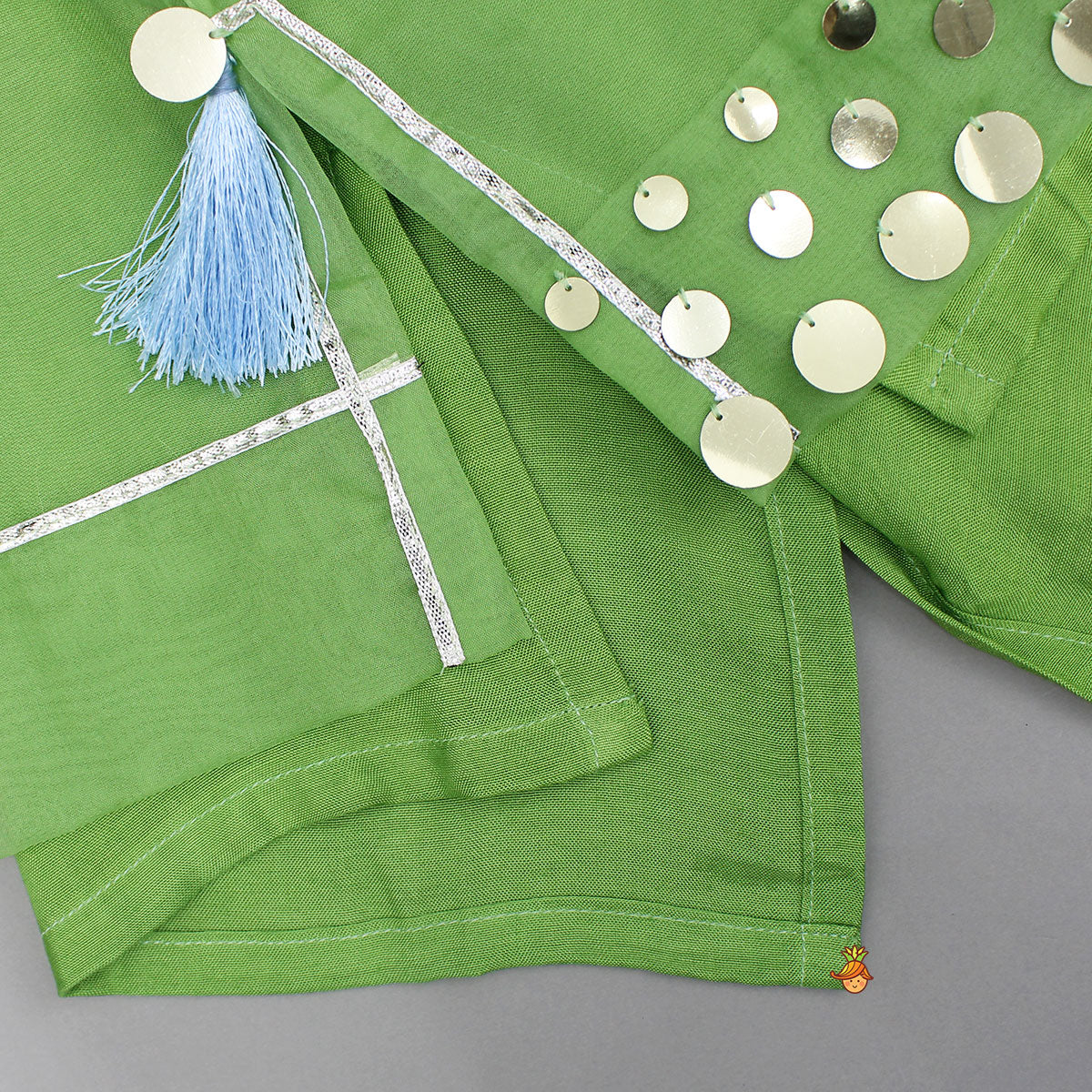 Pre Order: Ethnic Strappy Top With Embellished Kurti And Ruffled Sharara With Dupatta