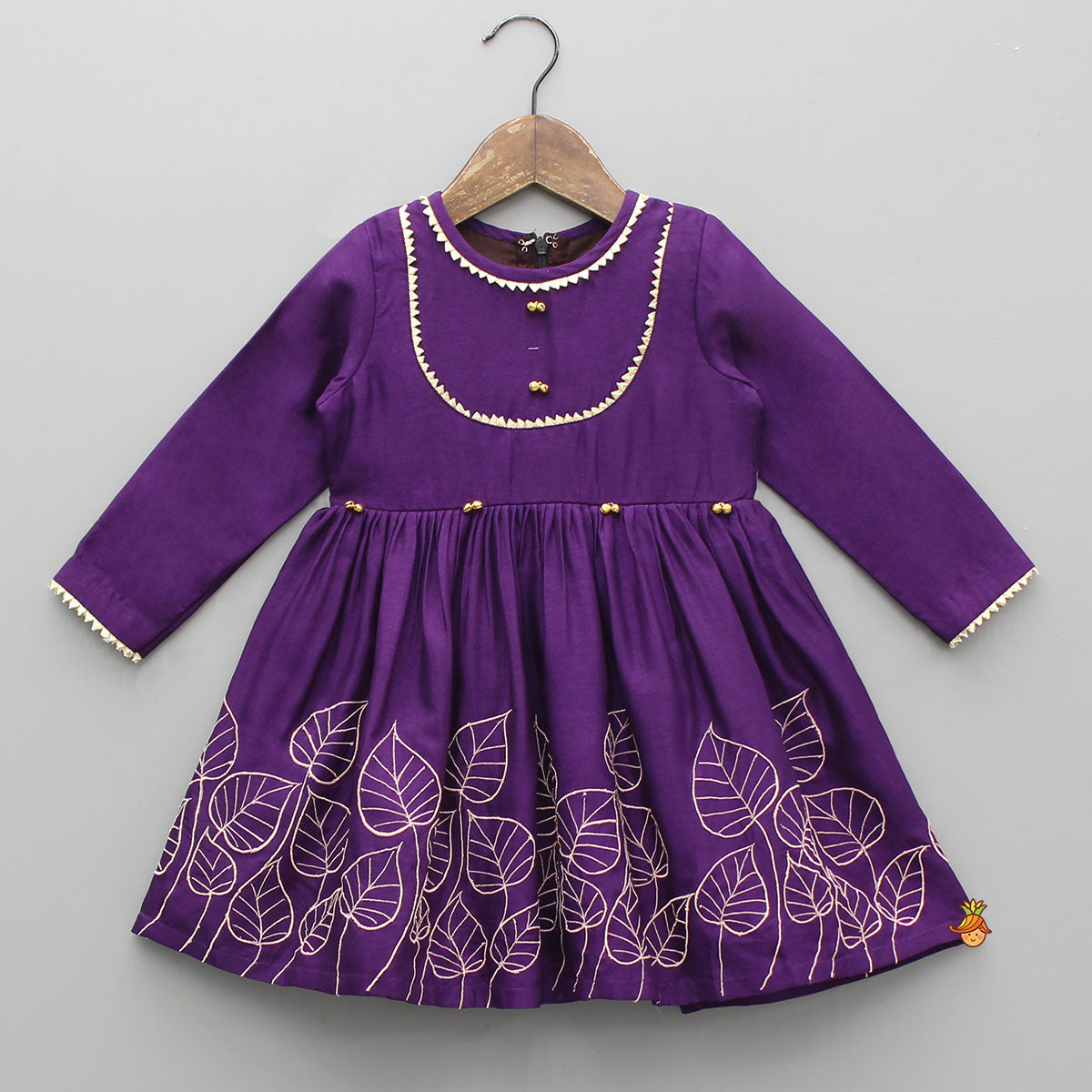 Pre Order: Leaf Embroidered Kurti With Matching Embroidered Palazzo And Dupatta