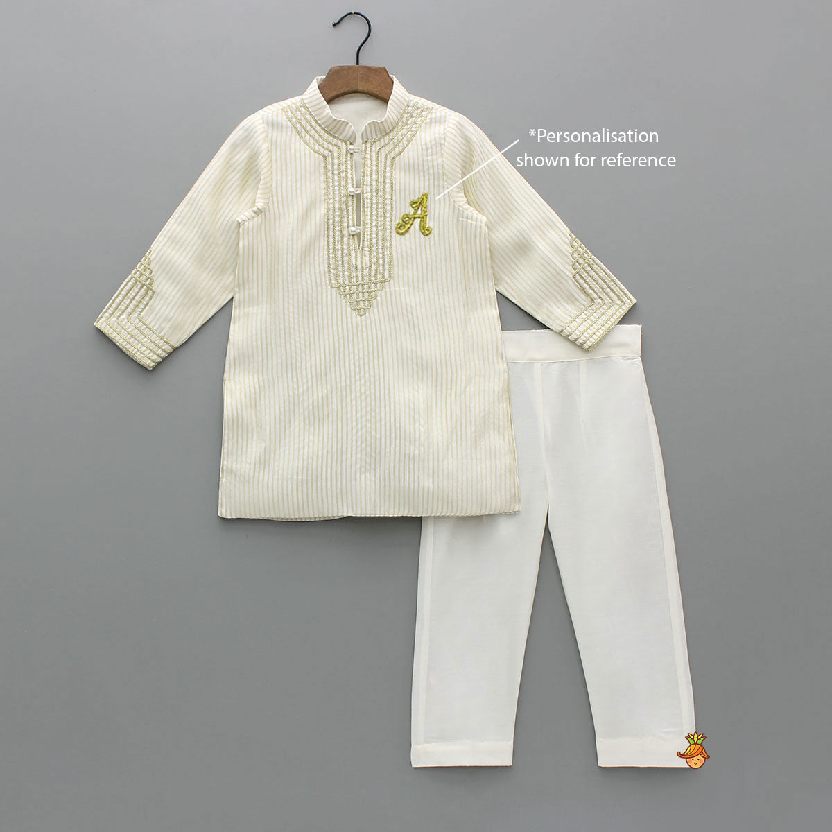 Pre Order: Lurex Stripes Kurta And Pyjama