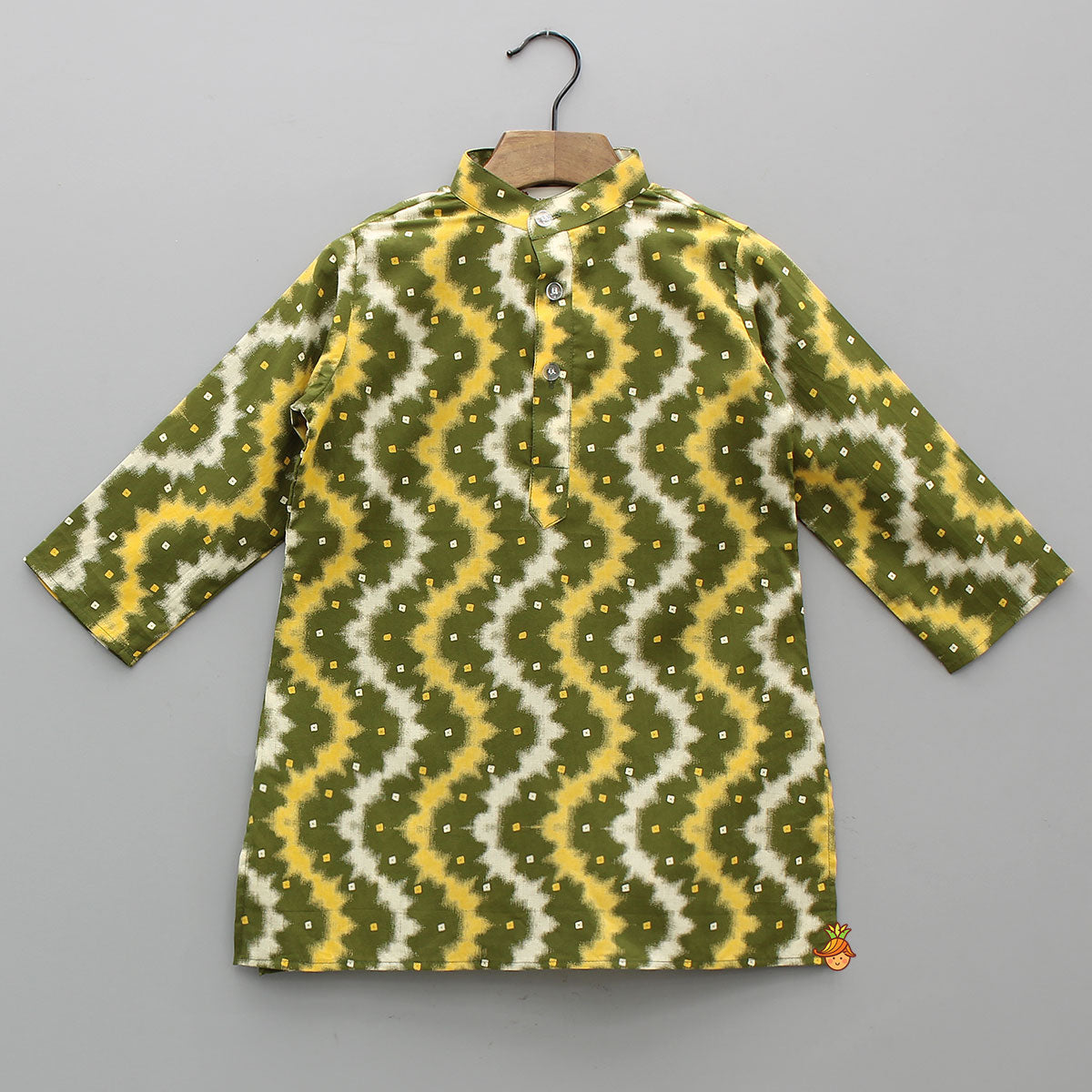 Tie-Dye Effect Printed Kurta With Embroidered Jacket And Churidar