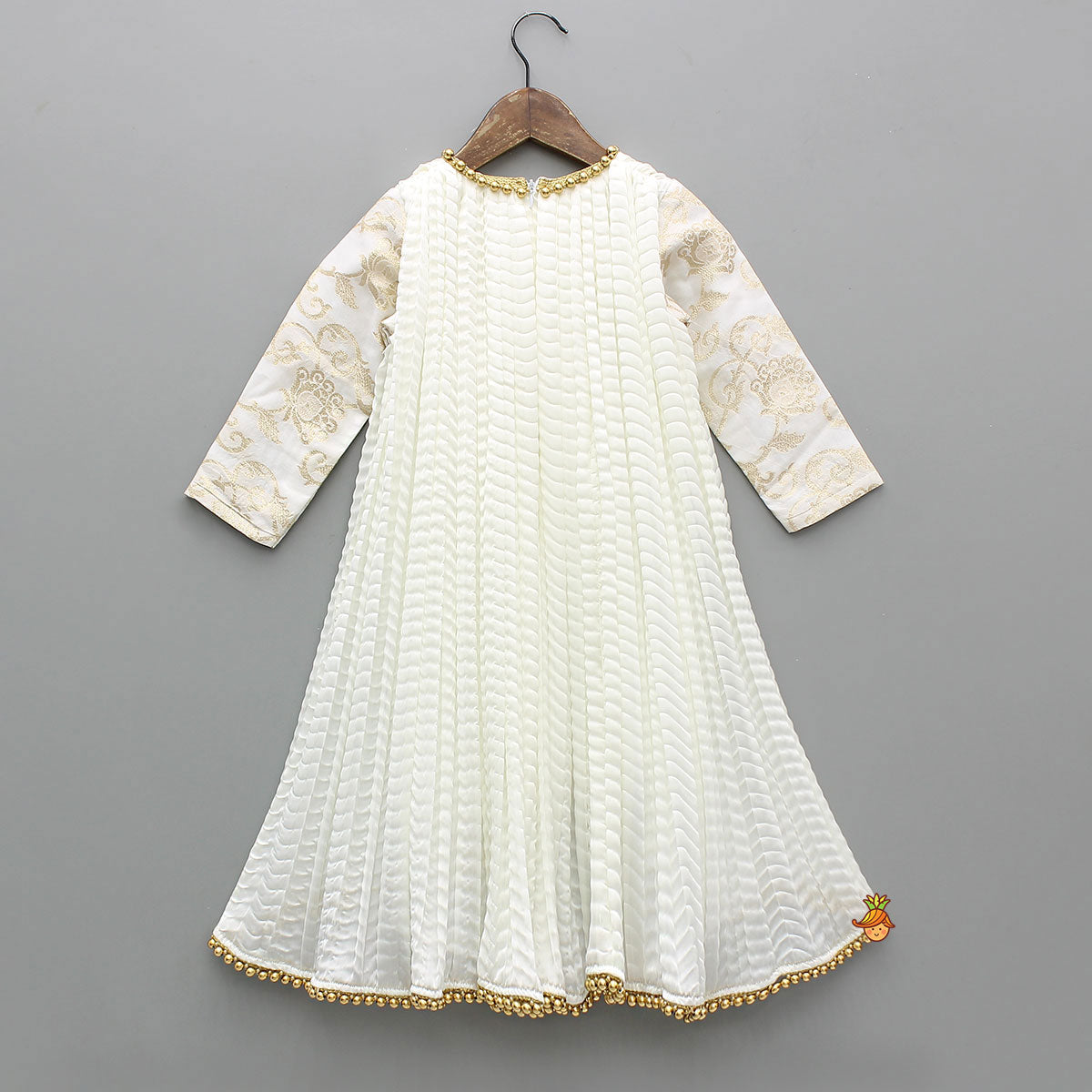 Pre Order: Brocade Sleeves High Low Kurti
