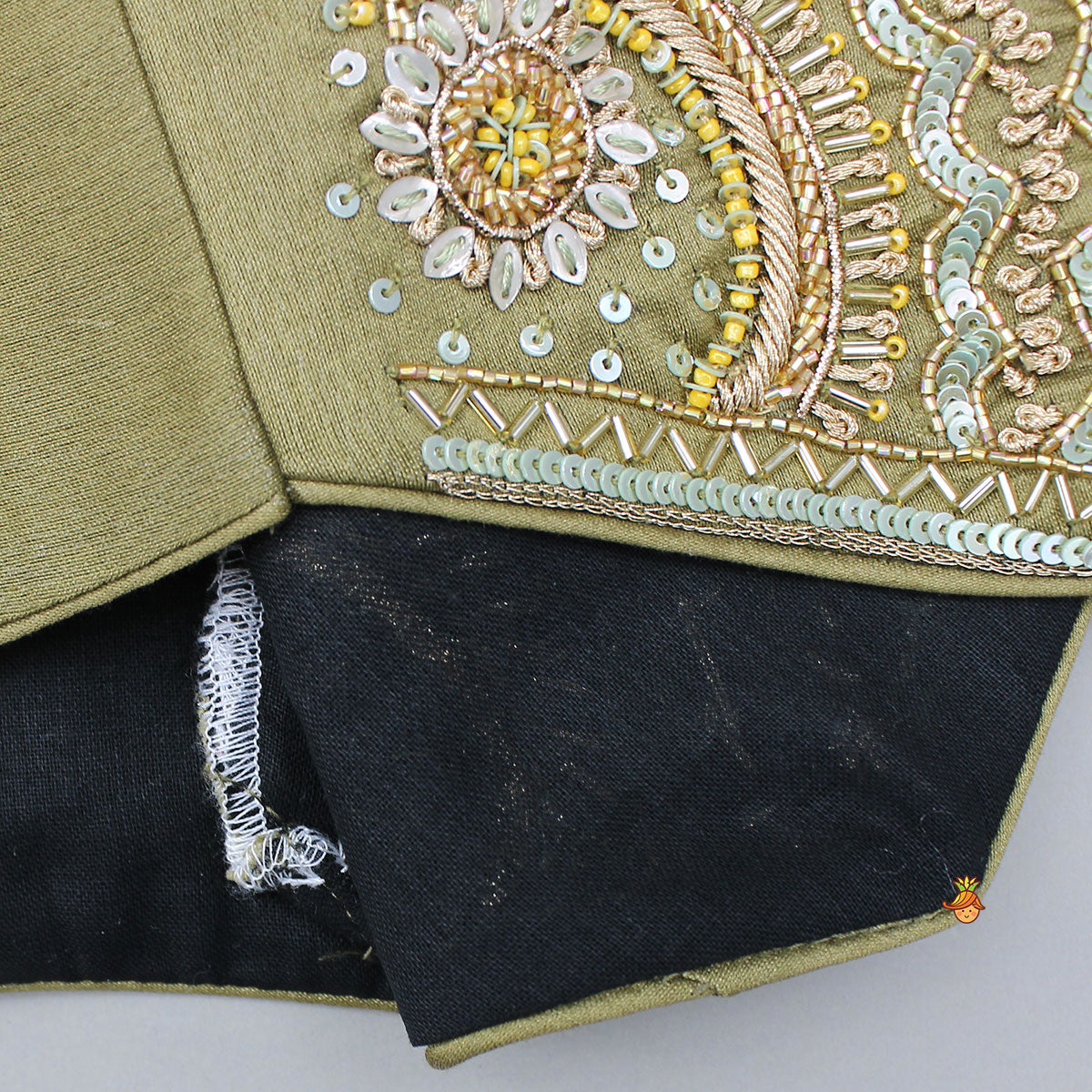 Pre Order: Halter Neck Paisley Embroidered Stylish Top With Brocade Lehenga