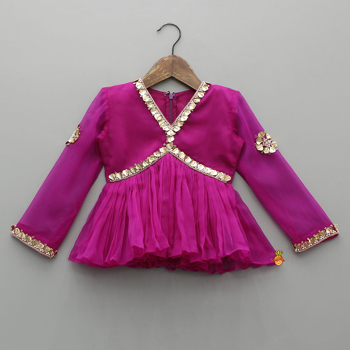Pre Order: V-Neck Embroidered Top And Lehenga