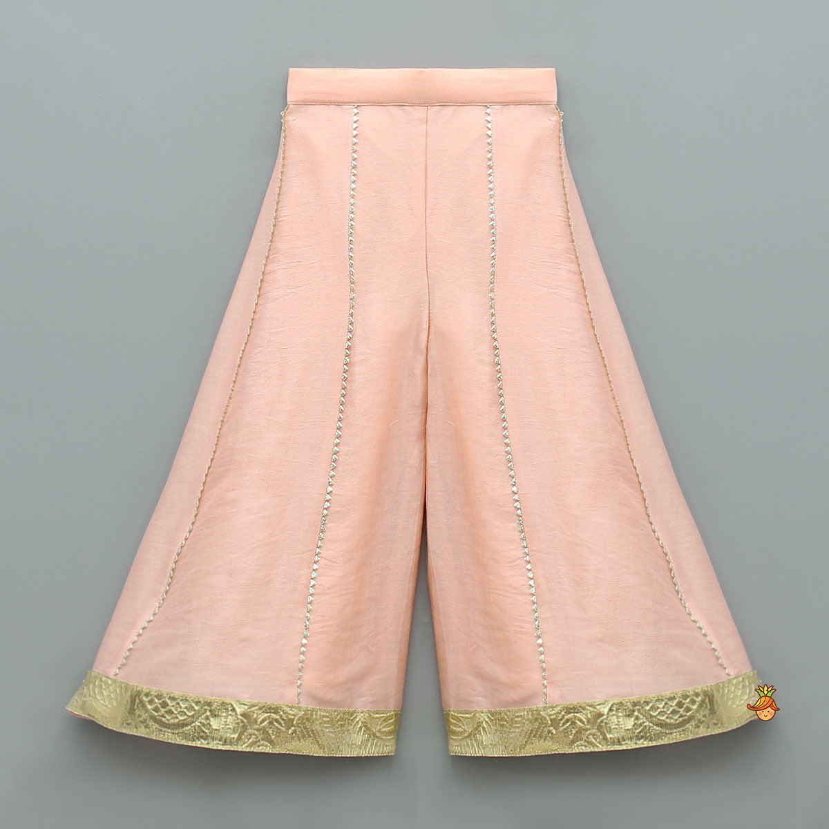 Pre Order: Faux Mirror Embellished Stylish Sleeveless Top With Palazzo And Potli Bag