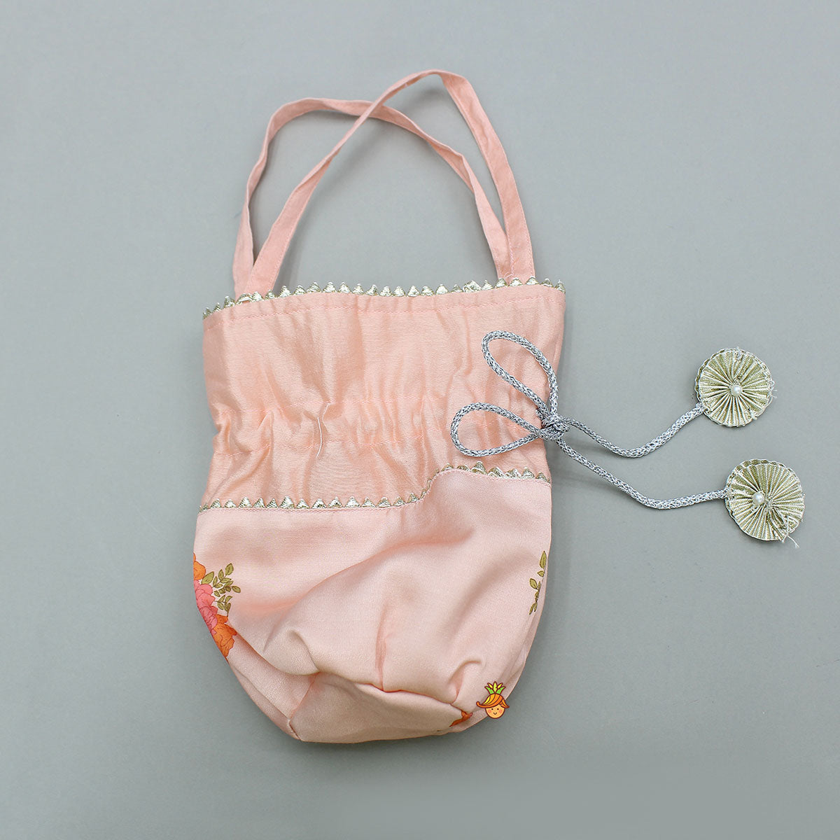 Pre Order: Faux Mirror Embellished Stylish Sleeveless Top With Palazzo And Potli Bag
