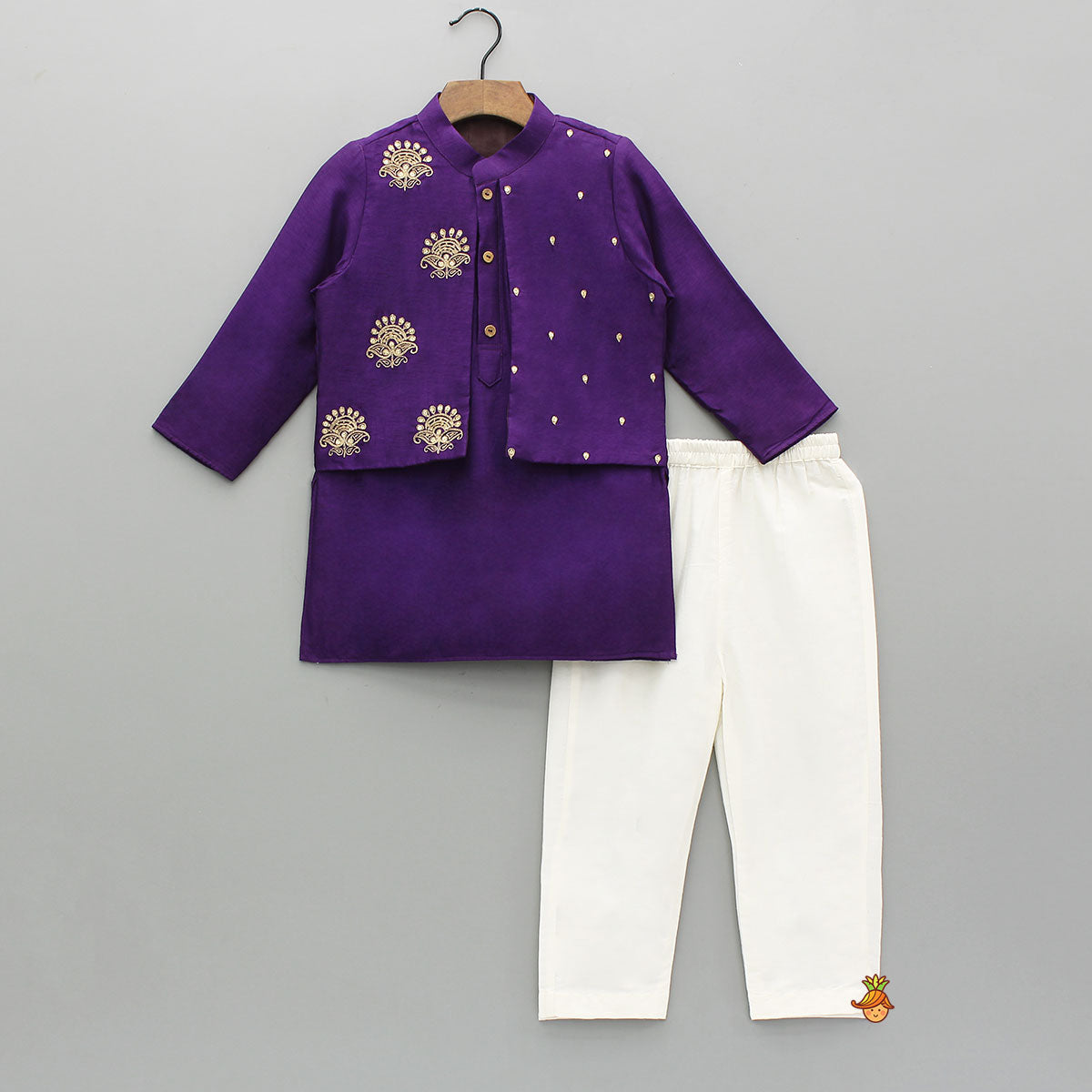Pre Order: Faux Jacket Style Sequin Embroidered Kurta With Pyjama