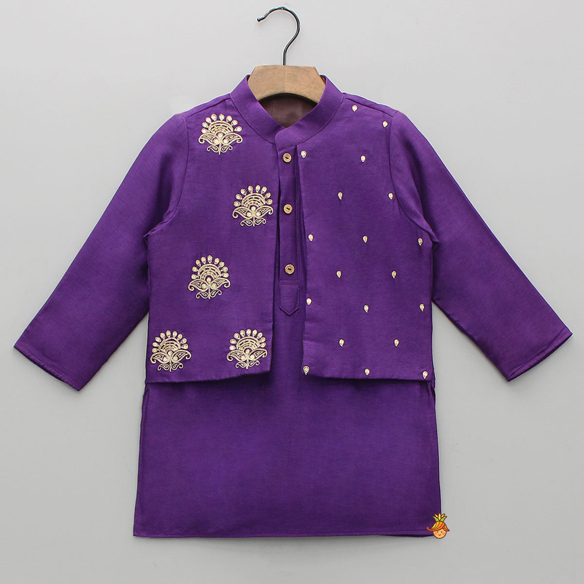 Pre Order: Faux Jacket Style Sequin Embroidered Kurta With Pyjama