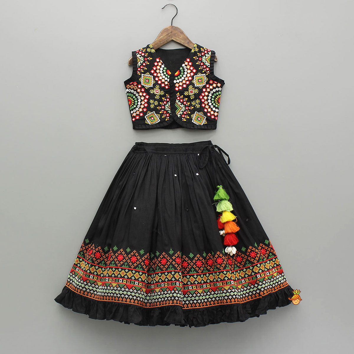 Pre Order: Intricate Embroidered Top And Flared Lehenga