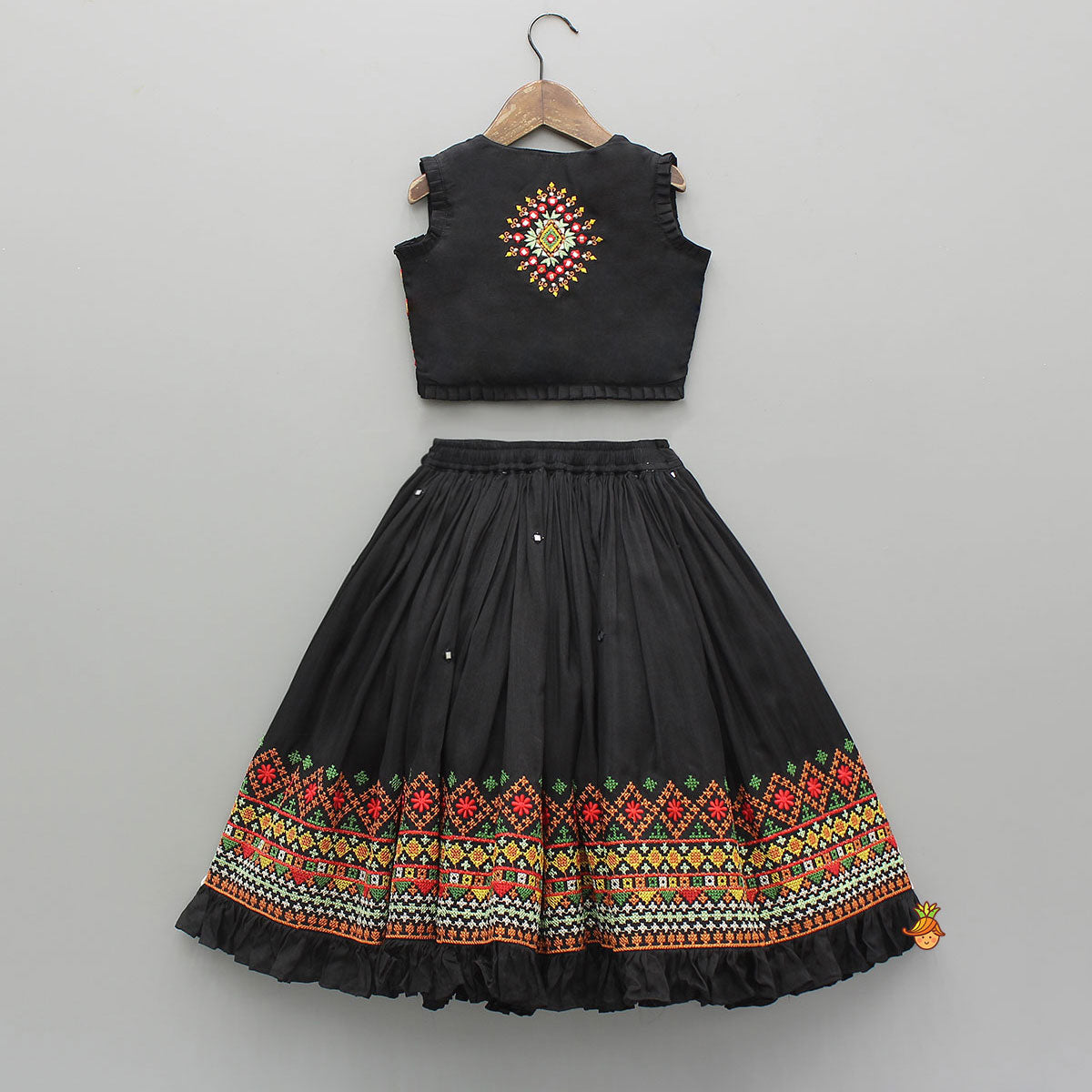 Pre Order: Intricate Embroidered Top And Flared Lehenga