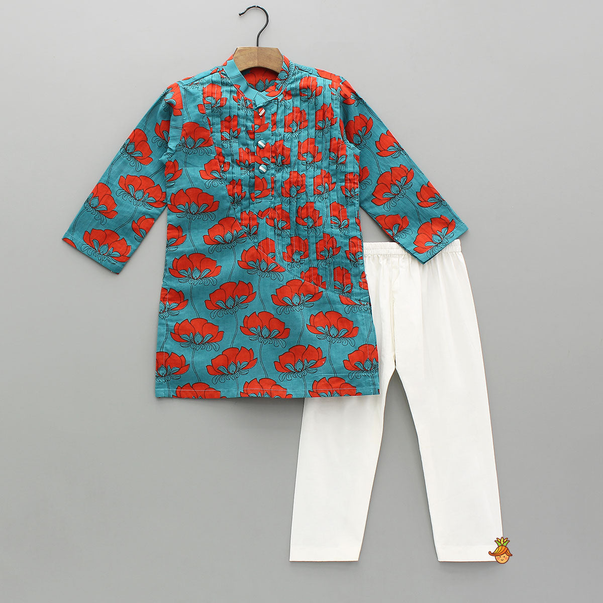 Pre Order: Vibrant Floral Printed Kurta With Pyjama