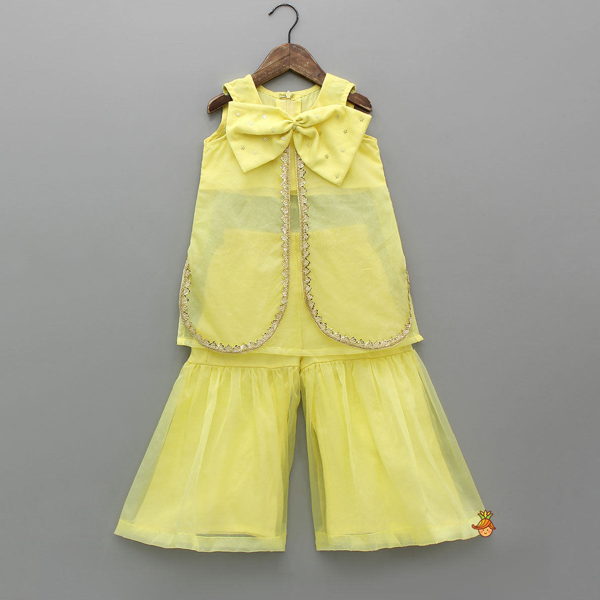 Pre Order: Gorgeous Organza Bow Top And Sharara