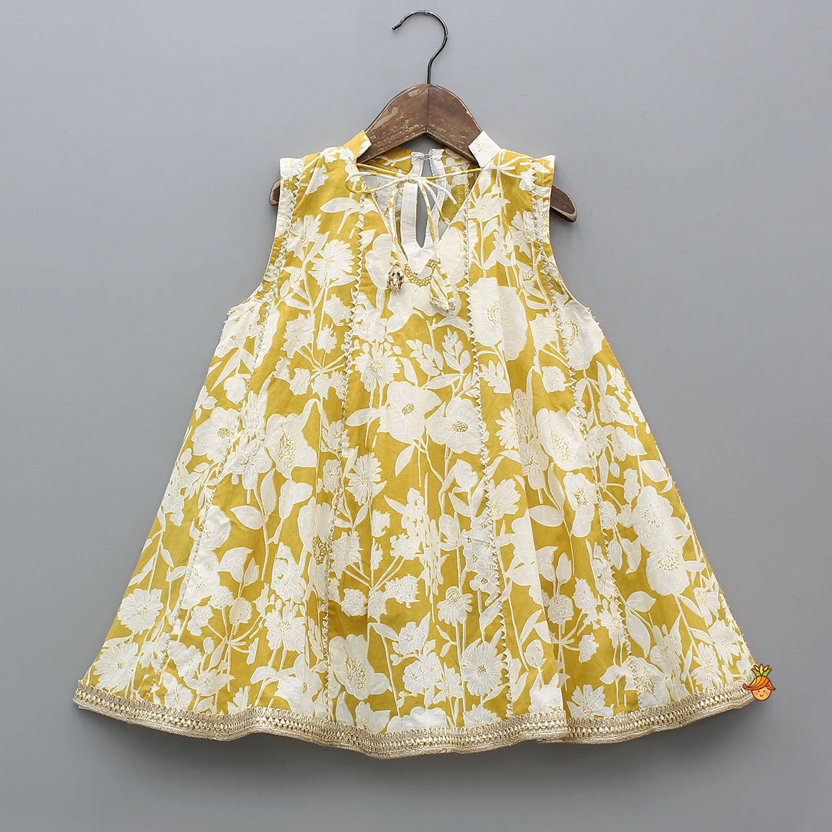 Pre Order: Floral Printed Flared Kurti And Dhoti-Style Pant