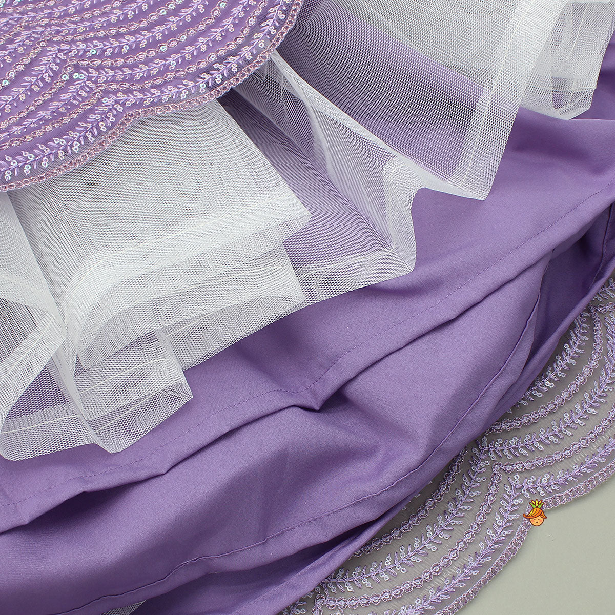 Pre Order: Sequin-Embroidered Glittery Top And Lehenga