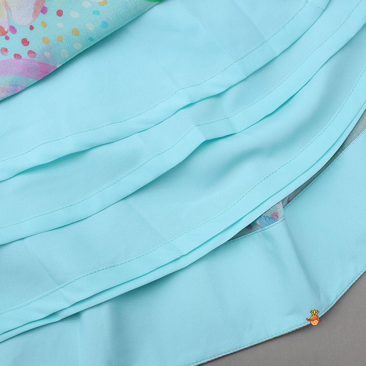 Cut-Dana Floral Embroidered Top With Printed Lehenga