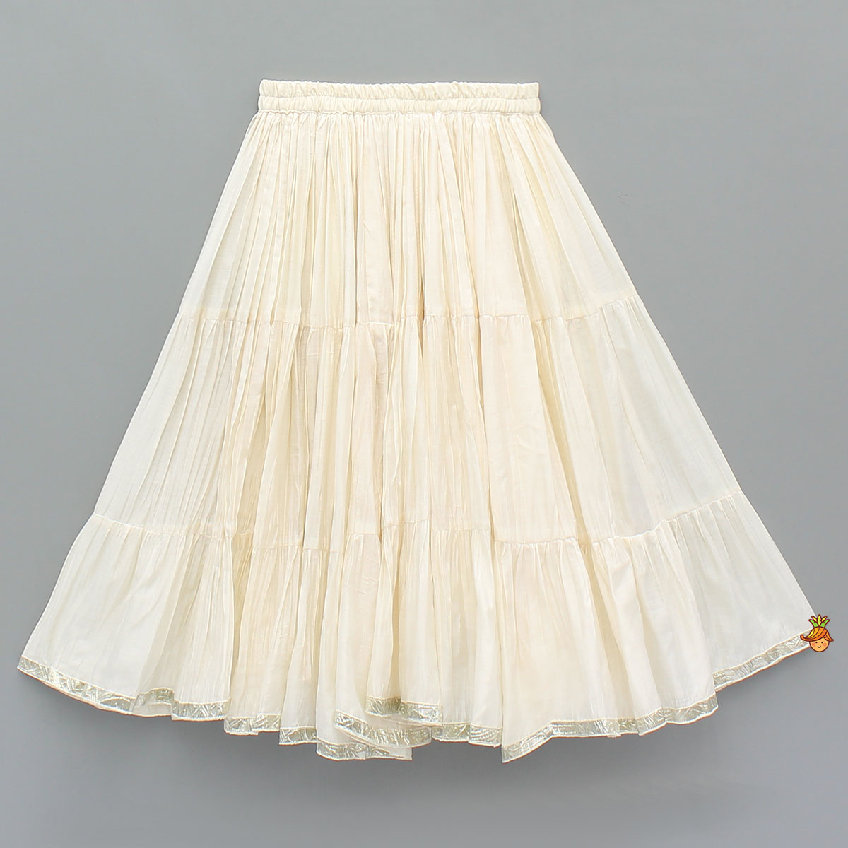 Intricate Embroidered Strappy Top With Elegant Tiered Lehenga