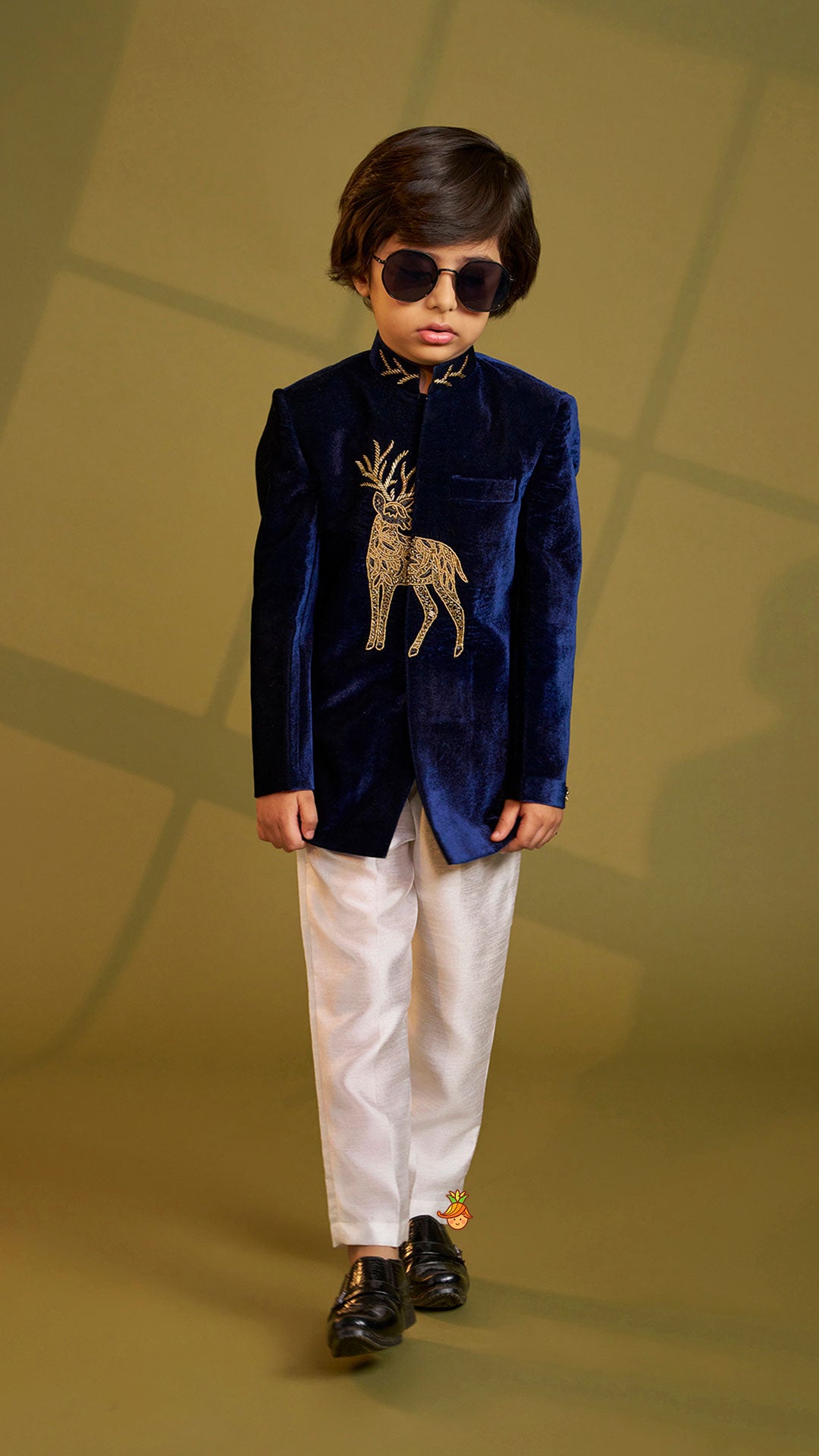 Stylish Cut Dana And Beads Embroidered Velvet Sherwani With Pyjama