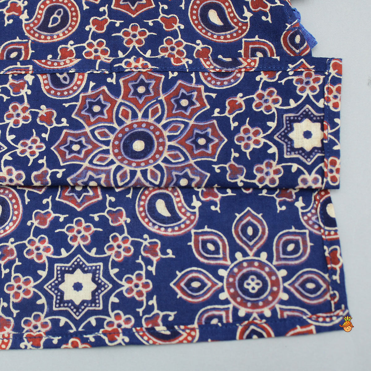 Ajrakh Printed Patch Pocket Detail Ethnic Kurta