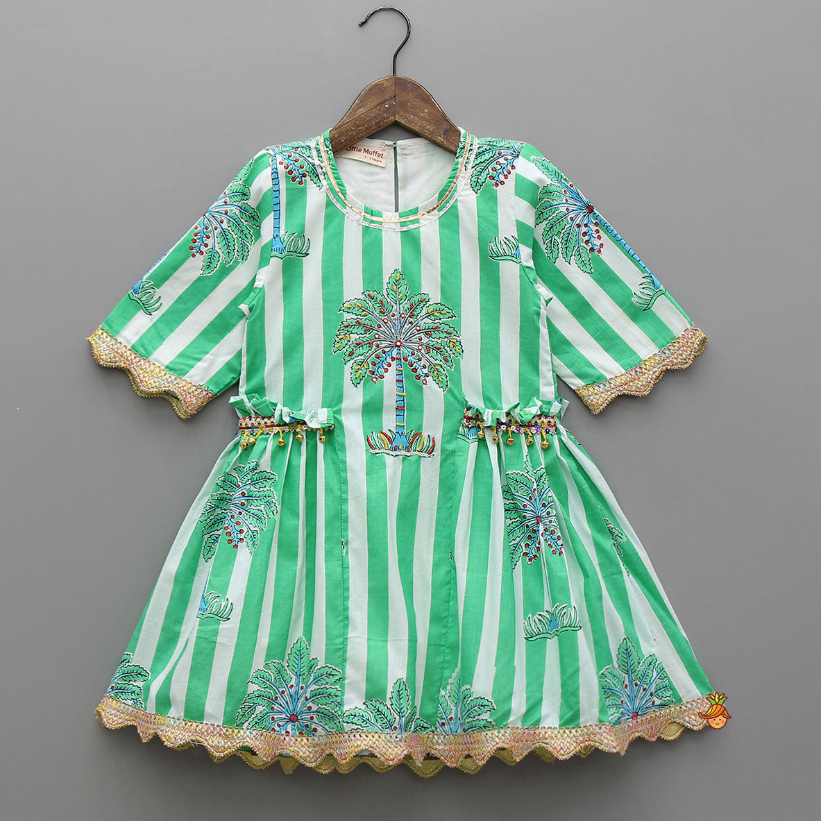 Elegant Striped Kurti With Sharara