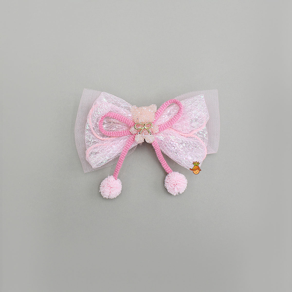 Adorable Teddy-Embellished Net Hair Clip