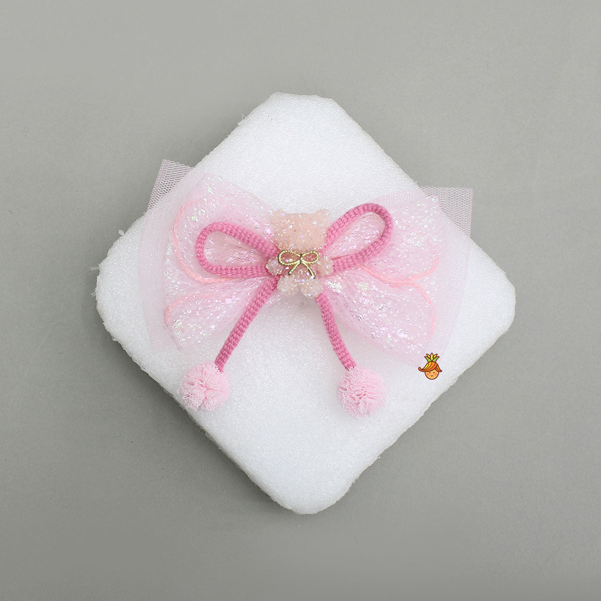 Adorable Teddy-Embellished Net Hair Clip