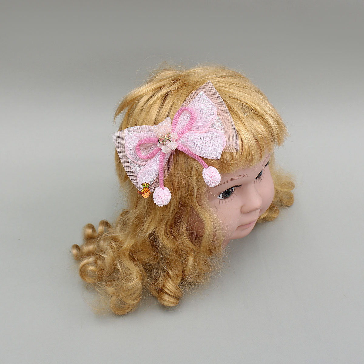 Adorable Teddy-Embellished Net Hair Clip