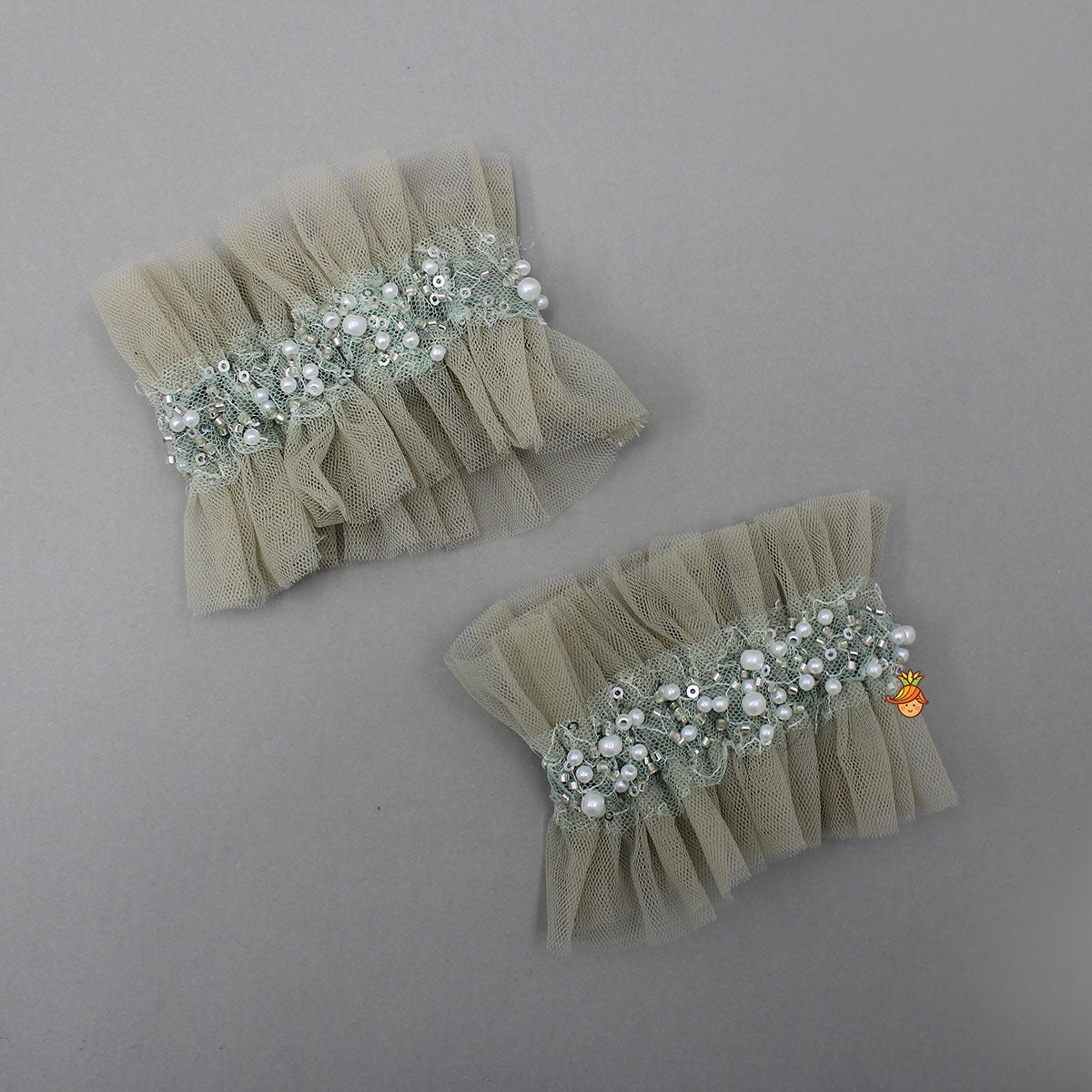 Pre Order: Gorgeous Open-Back Top And Crushed Lehenga With Wrist Cuff